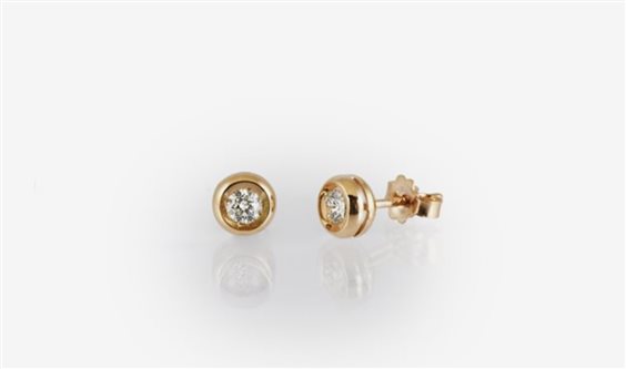 Orecchini Promesse Donna in Oro rosa Diamante 0.10 Ct OPPA010R - OPPA010R